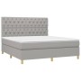 Cama box spring con colchón tela gris claro 160x200 cm de vidaXL, Camas y somieres - Ref: Foro24-3142585, Precio: 608,47 €, D...