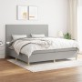 Cama box spring con colchón tela gris claro 200x200 cm de vidaXL, Camas y somieres - Ref: Foro24-3142201, Precio: 640,96 €, D...