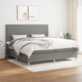 Cama box spring con colchón tela gris oscuro 200x200 cm de vidaXL, Camas y somieres - Ref: Foro24-3142202, Precio: 581,04 €, ...