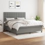 Cama box spring con colchón tela gris oscuro 180x200 cm de vidaXL, Camas y somieres - Ref: Foro24-3142114, Precio: 595,85 €, ...