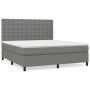 Cama box spring con colchón tela gris oscuro 180x200 cm de vidaXL, Camas y somieres - Ref: Foro24-3142114, Precio: 595,85 €, ...