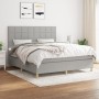 Box spring bed with light gray fabric mattress 160x200 cm by vidaXL, Beds and slatted bases - Ref: Foro24-3142345, Price: 571...