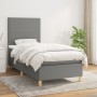 Cama box spring con colchón tela gris oscuro 90x200 cm de vidaXL, Camas y somieres - Ref: Foro24-3142146, Precio: 335,59 €, D...