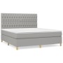 Box spring bed with light gray fabric mattress 180x200 cm by vidaXL, Beds and slatted bases - Ref: Foro24-3142593, Price: 670...