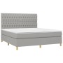 Box spring bed with light gray fabric mattress 180x200 cm by vidaXL, Beds and slatted bases - Ref: Foro24-3142593, Price: 670...