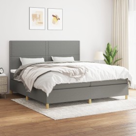 Cama box spring con colchón tela gris oscuro 200x200 cm de vidaXL, Camas y somieres - Ref: Foro24-3142282, Precio: 578,99 €, ...