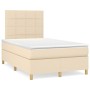 Box spring bed with cream fabric mattress 120x200 cm by vidaXL, Beds and slatted bases - Ref: Foro24-3142326, Price: 421,99 €...