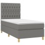 Cama box spring con colchón tela gris oscuro 90x200 cm de vidaXL, Camas y somieres - Ref: Foro24-3142546, Precio: 354,46 €, D...