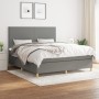 Cama box spring con colchón tela gris oscuro 160x200 cm de vidaXL, Camas y somieres - Ref: Foro24-3142186, Precio: 551,78 €, ...