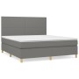 Cama box spring con colchón tela gris oscuro 160x200 cm de vidaXL, Camas y somieres - Ref: Foro24-3142186, Precio: 551,78 €, ...