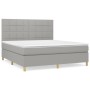 Box spring bed with light gray fabric mattress 180x200 cm by vidaXL, Beds and slatted bases - Ref: Foro24-3142353, Price: 632...