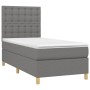 Cama box spring con colchón tela gris oscuro 90x200 cm de vidaXL, Camas y somieres - Ref: Foro24-3142626, Precio: 327,78 €, D...