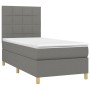 Cama box spring con colchón tela gris oscuro 90x200 cm de vidaXL, Camas y somieres - Ref: Foro24-3142306, Precio: 343,33 €, D...