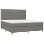 Cama box spring con colchón tela gris oscuro 160x200 cm de vidaXL, Camas y somieres - Ref: Foro24-3142346, Precio: 564,09 €, ...