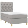 Cama box spring con colchón tela gris claro 90x190 cm de vidaXL, Camas y somieres - Ref: Foro24-3142537, Precio: 353,19 €, De...