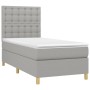 Cama box spring con colchón tela gris claro 90x190 cm de vidaXL, Camas y somieres - Ref: Foro24-3142617, Precio: 327,84 €, De...