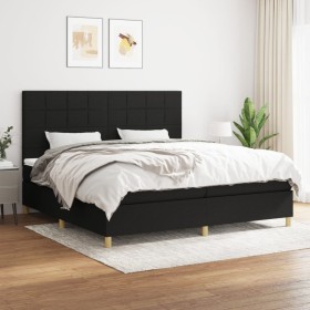 Box spring bed with black fabric mattress 200x200 cm by vidaXL, Beds and slatted bases - Ref: Foro24-3142363, Price: 682,74 €...