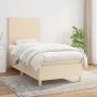 Box spring bed with cream fabric mattress 100x200 cm by vidaXL, Beds and slatted bases - Ref: Foro24-3142158, Price: 386,51 €...