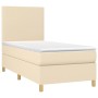 Box spring bed with cream fabric mattress 100x200 cm by vidaXL, Beds and slatted bases - Ref: Foro24-3142158, Price: 386,51 €...