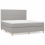 Cama box spring con colchón tela gris claro 180x200 cm de vidaXL, Camas y somieres - Ref: Foro24-3142193, Precio: 621,41 €, D...