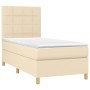 Box spring bed with cream fabric mattress 100x200 cm by vidaXL, Beds and slatted bases - Ref: Foro24-3142318, Price: 379,47 €...