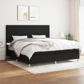 Cama box spring con colchón tela negro 200x200 cm de vidaXL, Camas y somieres - Ref: Foro24-3142203, Precio: 611,95 €, Descue...