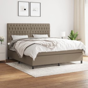 Cama box spring con colchón tela gris taupe 180x200 cm de vidaXL, Camas y somieres - Ref: Foro24-3142037, Precio: 672,29 €, D...