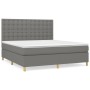 Cama box spring con colchón tela gris oscuro 180x200 cm de vidaXL, Camas y somieres - Ref: Foro24-3142674, Precio: 605,08 €, ...