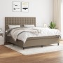 Cama box spring con colchón tela gris taupe 180x200 cm de vidaXL, Camas y somieres - Ref: Foro24-3142117, Precio: 648,64 €, D...