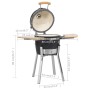 Kamado Barbacoa Parrilla y Ahumador Cerámico 81 cm de vidaXL, Barbacoas - Ref: Foro24-41721, Precio: 453,29 €, Descuento: %