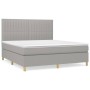 Box spring bed with light gray fabric mattress 180x200 cm by vidaXL, Beds and slatted bases - Ref: Foro24-3142513, Price: 633...