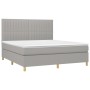 Box spring bed with light gray fabric mattress 180x200 cm by vidaXL, Beds and slatted bases - Ref: Foro24-3142513, Price: 633...