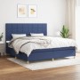 Box spring bed with blue fabric mattress 200x200 cm by vidaXL, Beds and slatted bases - Ref: Foro24-3142367, Price: 704,44 €,...