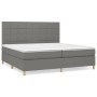 Cama box spring con colchón tela gris oscuro 200x200 cm de vidaXL, Camas y somieres - Ref: Foro24-3142362, Precio: 679,46 €, ...