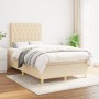 Box spring bed with cream fabric mattress 120x200 cm by vidaXL, Beds and slatted bases - Ref: Foro24-3142566, Price: 441,49 €...