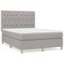 Cama box spring con colchón tela gris claro 140x200 cm de vidaXL, Camas y somieres - Ref: Foro24-3142577, Precio: 535,61 €, D...