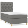 Cama box spring con colchón tela gris oscuro 90x190 cm de vidaXL, Camas y somieres - Ref: Foro24-3142538, Precio: 352,35 €, D...