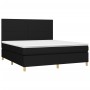 Cama box spring con colchón tela negro 160x200 cm de vidaXL, Camas y somieres - Ref: Foro24-3142187, Precio: 563,07 €, Descue...