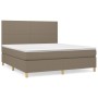 Box spring bed with taupe gray fabric mattress 180x200 cm by vidaXL, Beds and slatted bases - Ref: Foro24-3142197, Price: 662...