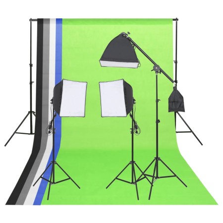 Photographic studio lighting kit with backgrounds and reflector by vidaXL, Flashes and studio lighting - Ref: Foro24-190242, ...