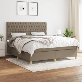 Box spring bed with taupe gray fabric mattress 180x200 cm by vidaXL, Beds and slatted bases - Ref: Foro24-3142597, Price: 672...