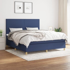 Box spring bed with blue fabric mattress 180x200 cm by vidaXL, Beds and slatted bases - Ref: Foro24-3142199, Price: 611,87 €,...