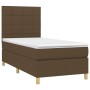 Cama box spring con colchón tela marrón oscuro 90x200 cm de vidaXL, Camas y somieres - Ref: Foro24-3142308, Precio: 376,02 €,...