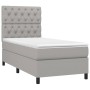 Cama box spring con colchón tela gris claro 80x200 cm de vidaXL, Camas y somieres - Ref: Foro24-3141969, Precio: 328,15 €, De...