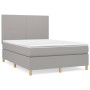 Cama box spring con colchón tela gris claro 140x190 cm de vidaXL, Camas y somieres - Ref: Foro24-3142169, Precio: 539,96 €, D...