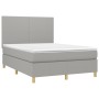 Cama box spring con colchón tela gris claro 140x190 cm de vidaXL, Camas y somieres - Ref: Foro24-3142169, Precio: 539,96 €, D...