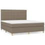 Cama box spring con colchón tela gris taupe 180x200 cm de vidaXL, Camas y somieres - Ref: Foro24-3142357, Precio: 667,45 €, D...