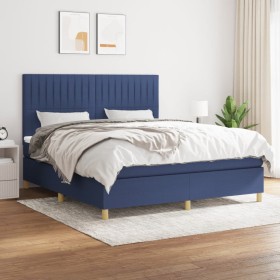 Box spring bed with blue fabric mattress 180x200 cm by vidaXL, Beds and slatted bases - Ref: Foro24-3142519, Price: 600,12 €,...