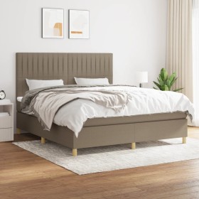 Cama box spring con colchón tela gris taupe 180x200 cm de vidaXL, Camas y somieres - Ref: Foro24-3142517, Precio: 648,99 €, D...