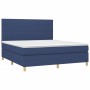 Cama box spring con colchón tela azul 180x200 cm de vidaXL, Camas y somieres - Ref: Foro24-3142519, Precio: 625,32 €, Descuen...